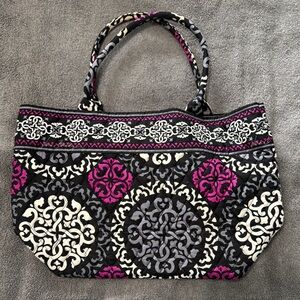 Vera Bradley Black and Pink Quilted Tote